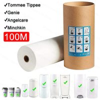 Infant Refills Bags for Diaper Pail Garbage Bag compatible with Tommee Tippee and Angelcare and Genie and Munchkin 100M/Roll