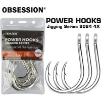 OBSESSION 8084 4X 10pcs/bag High Carbon Big Game Heavy Jigging Hook 1/0-11/0 Saltwater Power Fishing Single Pesca Hooks