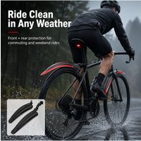 AliExpress pinmoap PINMOAP 2PCS Bicycle Fender Set 20-26'' Fit Mountain Bike Front Rear Mudguards Durable Splash Proof MTB Cycling Easy Install Bik