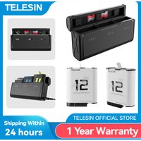 TELESIN Endurence Bateria do GoPro Hero 12 11 10 9 1750 mAh Bateria 3 gniazda Karta TF Ładowarka do Gopro 12
