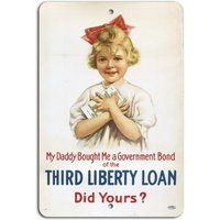 Support Freedom: Third Liberty Loan Bond Sign-Aluminum-tin sign