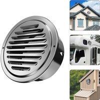 Stainless Steel Exterior Wall Air Outlet Grille Round Pipeline Air Ventilation Cover Insect Protection Hole Plug Ducting Cap