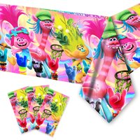 Cartoon Trolls Birthday Decorations Tablecloths Plates Cups Tissues Cake Toppers Banners Kids Birthday Party Supplies Baby Showe