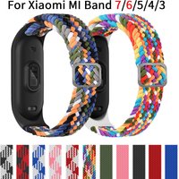 Strap for Mi Band 10 9 8 7 6 5 4 Elastic Adjustable Nylon Braided Miband6 Miband 5 Correa Wristband for Xiaomi Band 5 6 Bracelet