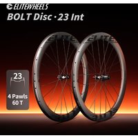 ELITEWHEELS BOLT Disc Carbon Wheelset 700c Road Bike Wheels 120 POE 4 Pawls Ceramic Bearing Pillar 1423 Spoke 23mm Inner Width