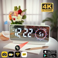 1080P HD Clock Camera, Motion Detection Alarm Timer, Type-C/WiFi 2.4G, Real-Time Loop Recording for Home/Office Security