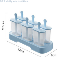 Reusable Popsicle Molds 6 Cavity Set Homemade Ice Maker Durable Food Grade Silicone Perfect for Kids Summer Refreshments