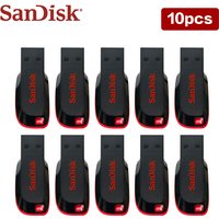 Wholesale SanDisk USB Flash Drive 10PCS 5PCS 16GB 32GB 64GB 128GB Pendrive USB 2.0 Memory Stick U Disk Pen Drive for Computer