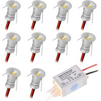 10/20PCS 10mm Spot Light Mini Recessed,CutoutDC12V,Ceiling Lamps for Caravan,Stairs,Walkways,Cabinet,Super Small LED Downlight
