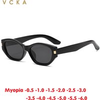 VCKA 2026 Cat's eye Women Polarized Myopia Sunglasses High Quality Fashion Glasses UV400 Frame Prescription Eyewear-0.50 to -6.0