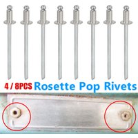 4/8pcs For Chrysler GM Ford AMC Cars Stainless Steel Rosette Rivets Door Tags