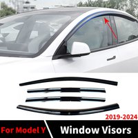 4PCS Window Visors Shade Modified Styling For Tesla 2019-2023 Model Y Sport Accessories Tuning Wind Deflector Rain Guard Brow