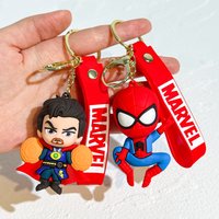 Marvel Superhero Keychain - Iron Man, Spider-Man, Thor, Hulk & Captain America Keyring Collection for Avengers Fans (Gift)