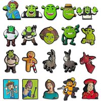 10-20PCS Green Monster Shoe Charms Cartoon Clog Sandals Wristband Bracelets Decoration Shoes Accessories Buckle for Boys Girls
