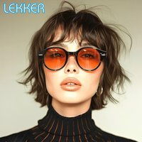 Lekker Brown Short Pixie Cut Wavy Bob 100% Human Hair Wigs With Bangs For Women Brazilian Remy Hair Full Machine Made Daily Wigs