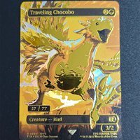 Traveling Chocobo Gold Foil Trading Card Limited Edition Fantasy Bird Creature Collectible with High Detail Artwork Child Gift