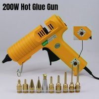 200 W Heißsilikonpistole mit Düse und 11 mm Klebestiften, einstellbare Temperatur, professionelle Klebepistole schwarz, DIY-Handwerk 220 V