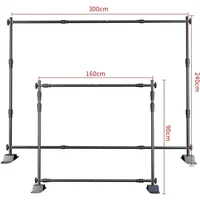 SH 2,4x3m/2,5x3m/2,7x3,4m Doppel-Querstangen-Hintergrundständer-System mit Musselin-Leinwand für Fotostudio-Kit