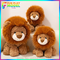 Ruyi Realistic Lion Plush Toy Stuffed Animal Soft Fluffy Zoo Style Throw Pillow Cute Holiday Gift for Adults