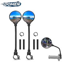 DOMEN Bike Mirror Bike Handlebar Rearview Mirror 360 Rotatable And Bendable Hose Adjustable Wide Angle Rear View Mirror