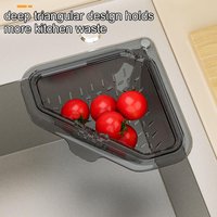 1/2Pcs Sink Drain Basket Sink Food Catcher Corner Basket Magnetic Suction Drainage Triangle Drying Rack No-Drill Kitchen Tools