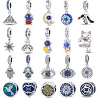 Fit Qikaola 925 Original Bracelet Fashion Bee Astronaut Eiffel Tower 925 Silver Charms Beads Fine DIY Birthday Jewelry For Women