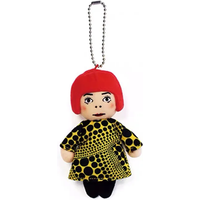 10cm New Yayoi Kusama humanoid Polka-dot No face Man keychain bag hanging decoration plush toy pendant