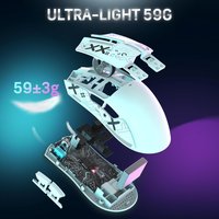 Attack Shark X11 59g Superlight Wireless Gaming Mouse Grip Tape, RGB Charging Dock22000 DPI,5 Programmable Buttons Pc/Mac