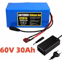 16S2P 60V 30Ah 18650 lithium-ion battery pack, suitable for 67.2V lithium-ion 30000mAh battery, built-in BMS 750W 1000W