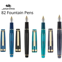 Jinhao 82 Fountain Pen Gold Trim Acrylic Barrel Fine Nib for Writing Calligraphy Signature School Office Supplies Stationery