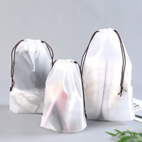 1Pc Transparent Pocket Drawstring Storage Bag for Travel Shoe Towel Organizer Bag Matte Dustproof Waterproof Grocery Storage Bag