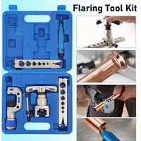 Rohraufweitungswerkzeug-Set HVAC 45 ° Exzentrisches Einzel-Bördelwerkzeug für 1/4"-3/4" & 6-19mm Kupfer- und Aluminiumrohre, Kupferrohr-Expander für Klimaanlagen, Ratschen-Bördelwerkzeug