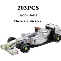 Building Blocks MOC-190378 MOC-F1 Racing Car BG001 Small 4WD Car, Assembly Model 203PCS Kids Birthday Gift Christmas Toys Gift