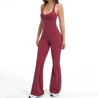Women's 2PCS Flared Pants Yoga Set Gym Tracksuits Sports Outfits Female Shockproof Sports Vest Yoga Clothes Workout Sportswear image 4