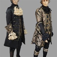 1800s Rococo Men's Luxury Ball Gown King Prince Gothic Steampunk Embroidery Luxurious Suit Rococo Baroque Court Dress Set