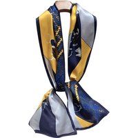 Women Satin Silk Feeling 150x15cm Long Scarf Luxury Horse Print Neck Scarves Elegant Neckerchief for Office Lady Gift Decoration