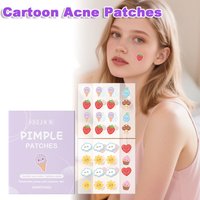 144pcs Cartoon Salicylic Acid Acne Patches Hydrocolloid Pimple Patches Invisible Facial Concealer Acne Patch Soothe Face Skin