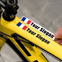 AliExpress NONE 4PCS Custom Flag & Name Bicycle Stickers Waterproof High-quality for Bike Frame Top Tube Helmet Motorcycle and Skateboard Vinyl