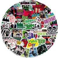 100Pcs Green Day Rock Band Stickers PVC Waterproof For Guitar Luggage Notebook DIY Decor Golden Memory Stickers Store