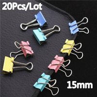 15MM Metal Long Tail Clip Receipt Clip Colored Swallowtail Clip Paper Material Storage Clip Black Folder Stationery Accessories