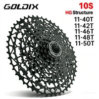 GOLDIX 10 speed cassette 11 40 42 46 48 50 10-speed mtb cassette for Shimano HG structure Ultralight hollow bike cassette