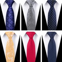 Lot 6 PCS Classic Men's Ties Men Accessories Necktie High Quality Tie For Man Workplace Business Wedding Woven JACQUARD Gift