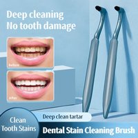 Durable L-shaped Tooth Stain Cleaning Brush Manual Hard Bristle Toothbrush Tartar Remover for Clean Gums Mouth