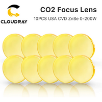 Cloudray 3/5/10 pièces lentille de mise au point CVD USA ZnSe DIA 20mm FL 50.8/63.5mm pour Machine de découpe de gravure Laser CO2 0-200W