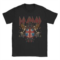 Def Leppard Rock Band Pure Cotton T-Shirt For Men Summer Funny T Shirts O Neck Harajuku Tee Shirt Oversize Custom Logo Clothes