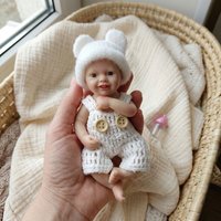 6 Inch Solid Silicone Bebe Reborn Boy With Brown Eyes Handmade Bebe Newborn Doll For Birthday Gifts