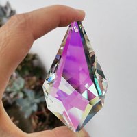 76mm Rainbow Maker Suncatcher Crystal Prisms Chandelier Parts Chakras Hanging Sun Catcher DIY Decor Craft Garden Decoration