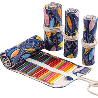12/24/36/48/72 Hole Colorful Cloth Pencil Case Stationery Cosmetic Pencil Storage Bag Pencil School Supplies Fashion Pencils Bag