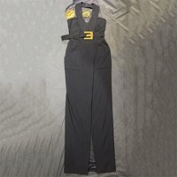 Women's dress New asymmetrical slim fit long dress for spring 2026 Metal waistband sleeveless dress Sexy backless Party dresses
