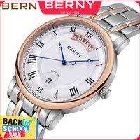 BERNY Men Quartz Watch Miyota VJ55 Top Quality Luxury Brand Day Top Stainless Steel Wristwatch Sapphire Waterproof Watch for Men image 4